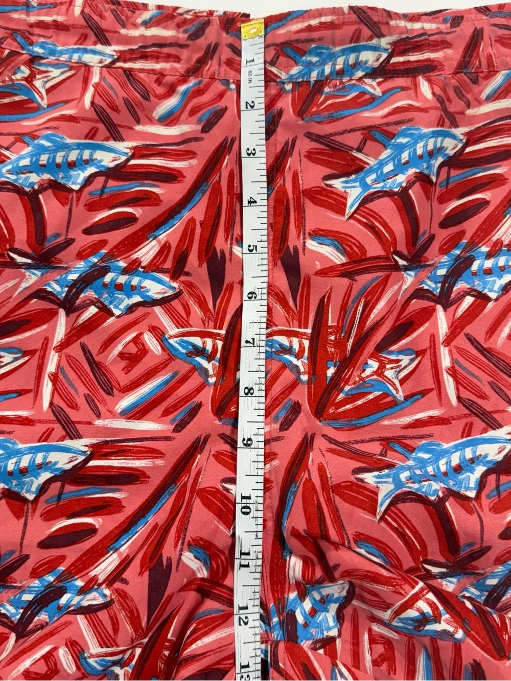 Vineyard Vines Chappy Fish Print Swim Trunks S Red